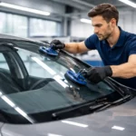 Remplacement de pare-brise en centre vitrage automobile par technicien qualifié