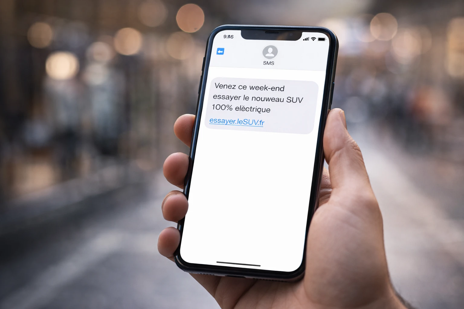 SMS marketing automobile sur téléphone mobile.