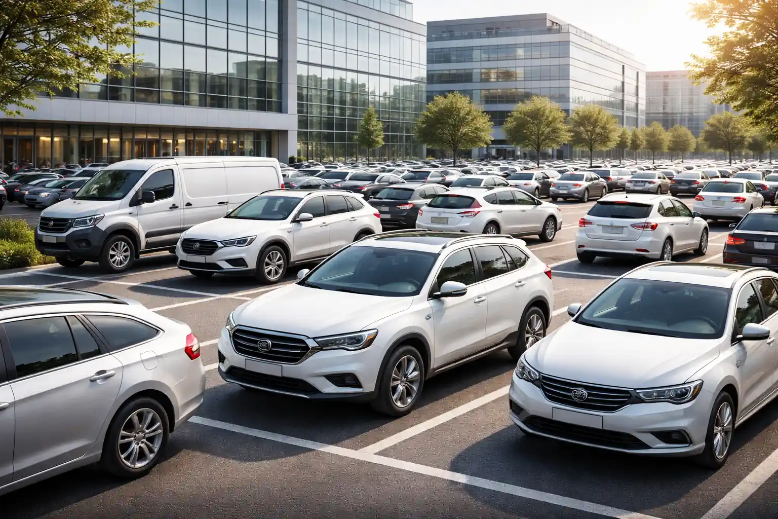 Parking d'entreprise avec flotte automobile professionnelle B2B
