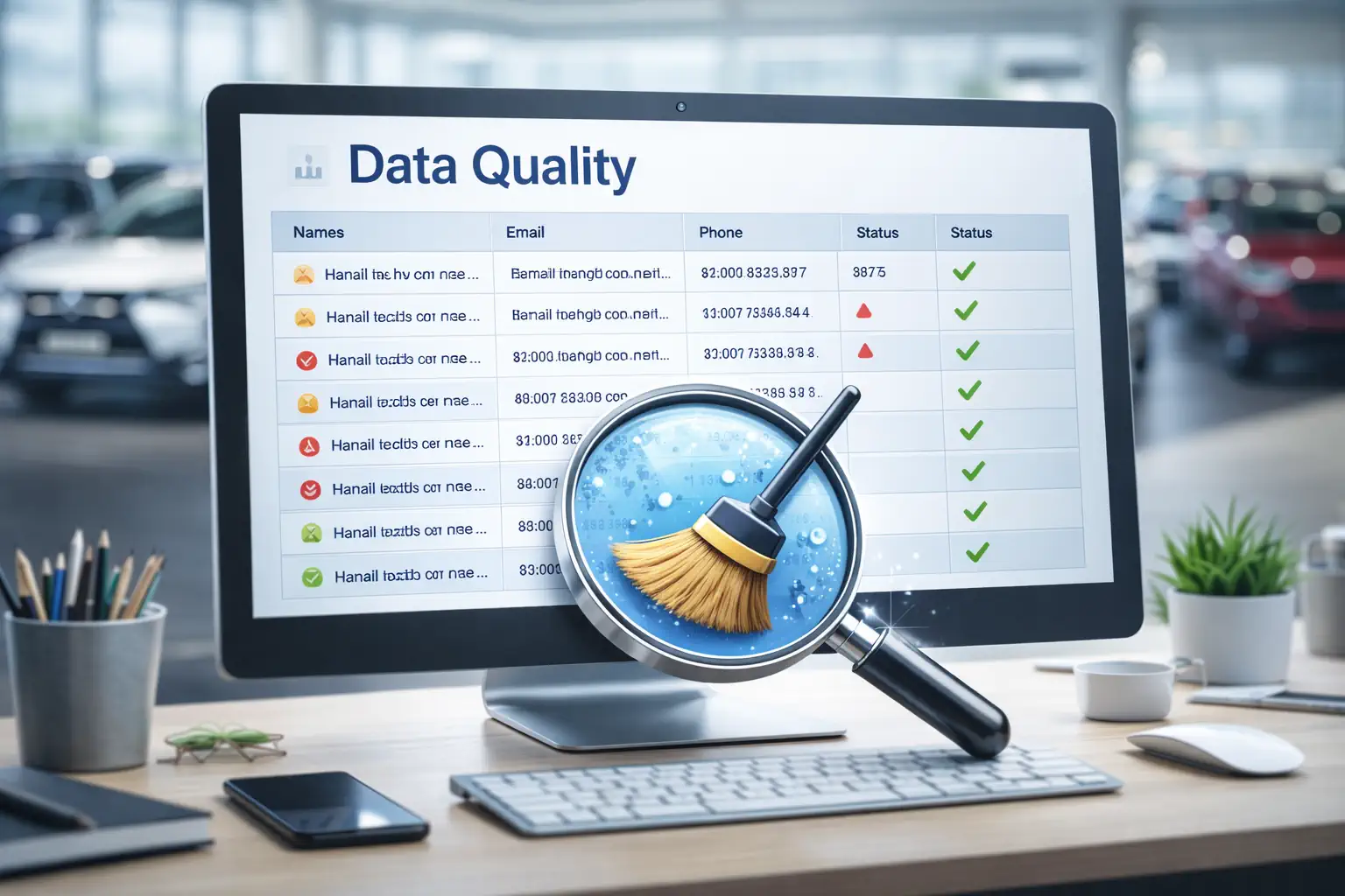 Data Quality avec nettoyage et déduplication de base de données clients en environnement concession automobile.