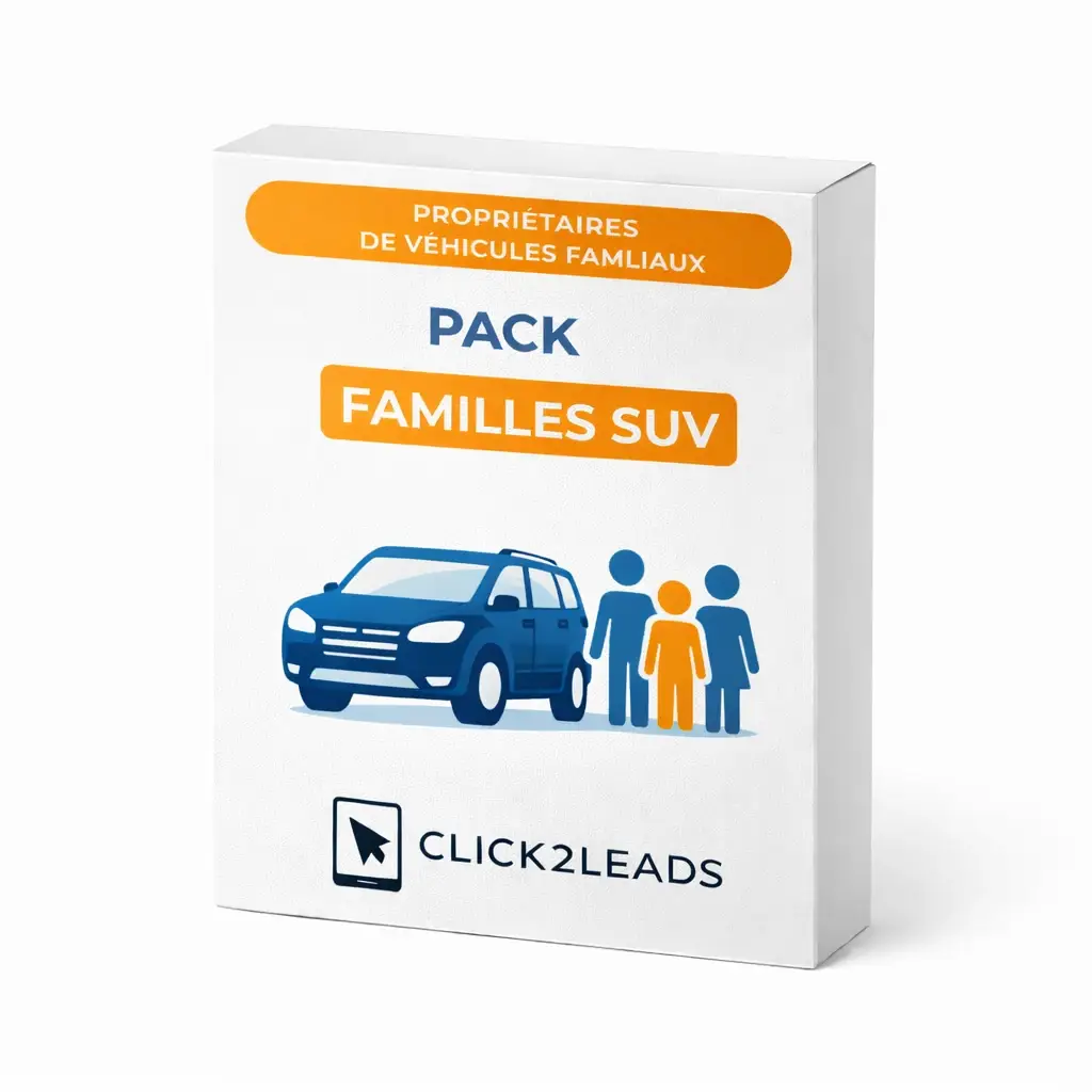 Segment de propriétaires de SUV familiaux pour campagnes marketing automobile et prospection concession